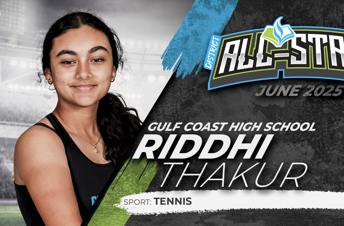 Gulf Coast High School District All-Star graphic featuring Riddhi Thakur